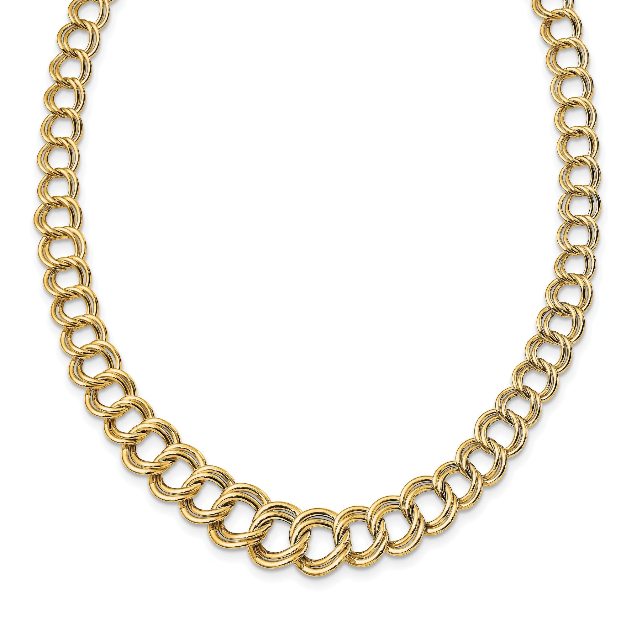 14K Polished Graduated Double Link Necklace Main image