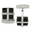 Black IP-Plated CZ Square Cufflinks in Stainless Steel