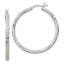 Sterling Silver 925 Diamond-Cut Hoop Earrings with Polished Laser Design