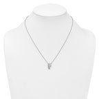14k White Gold 1/3 carat Lab Grown Diamond VS+ F+ Complete Letter F 18 inch Initial Necklace