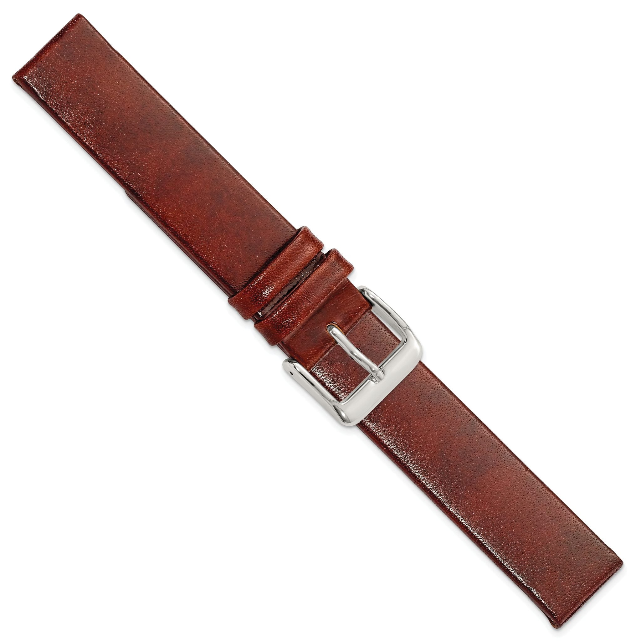 Havana Italian Calfskin Watch Band in Silver-Tone Buckle, 18mm