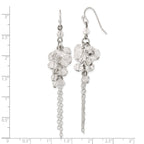 Clear Crystal Bead Cluster Drop Earrings in Silver-Tone