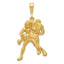 Sophia Jewelers 14K Gold Wrestlers Charm with Diamond-Cut Texture
