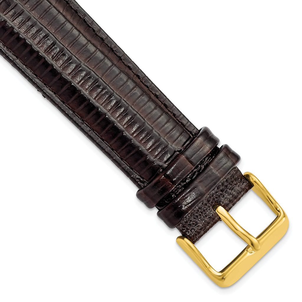 Teju Lizard Grain Leather Watch Band in Brown, 19mm
