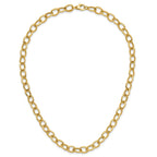 14K Polished and Twisted Fancy Link Necklace