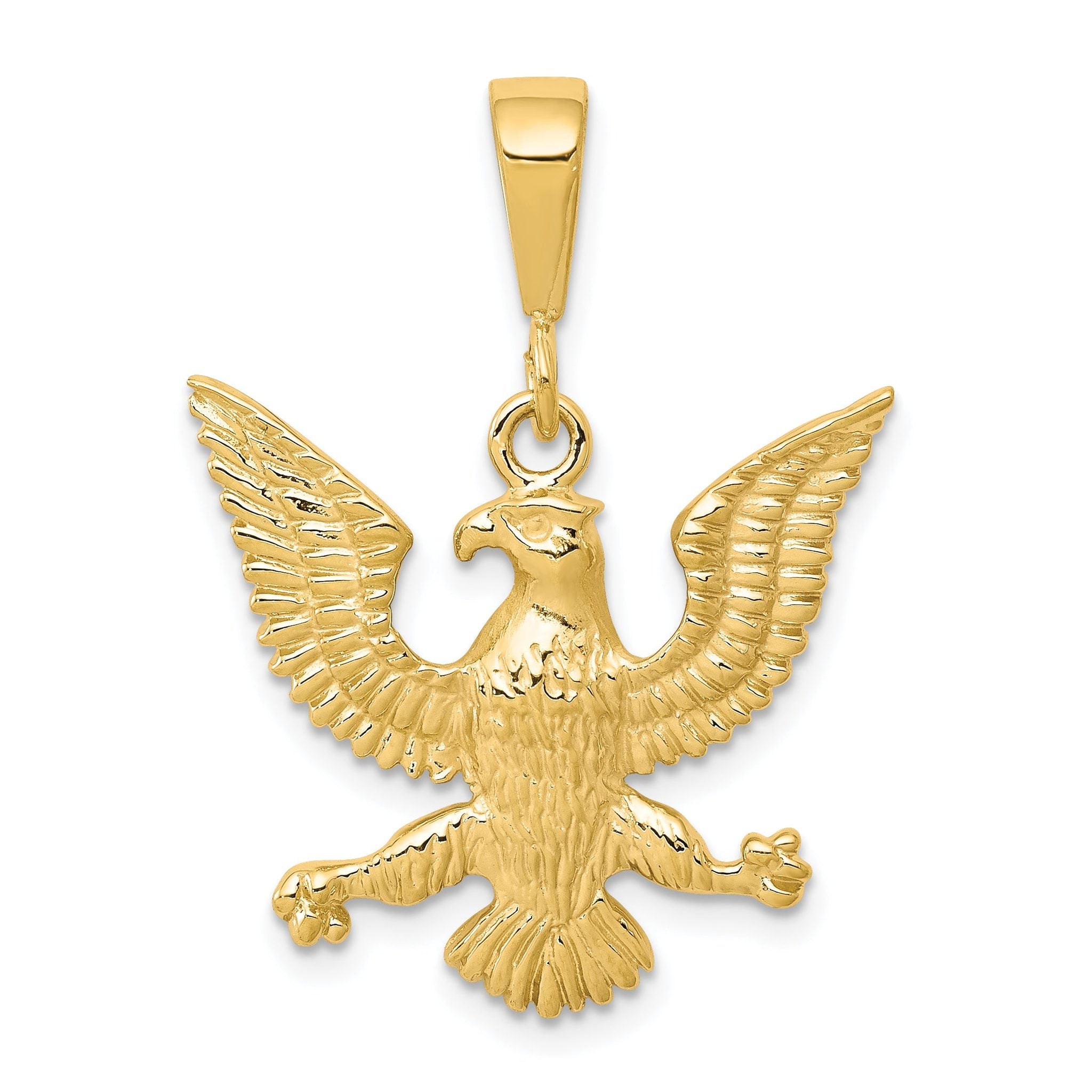 10K Gold Solid Polished Eagle Charm with Elegant Themed Design Main image