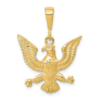 10K Gold Solid Polished Eagle Charm with Elegant Themed Design