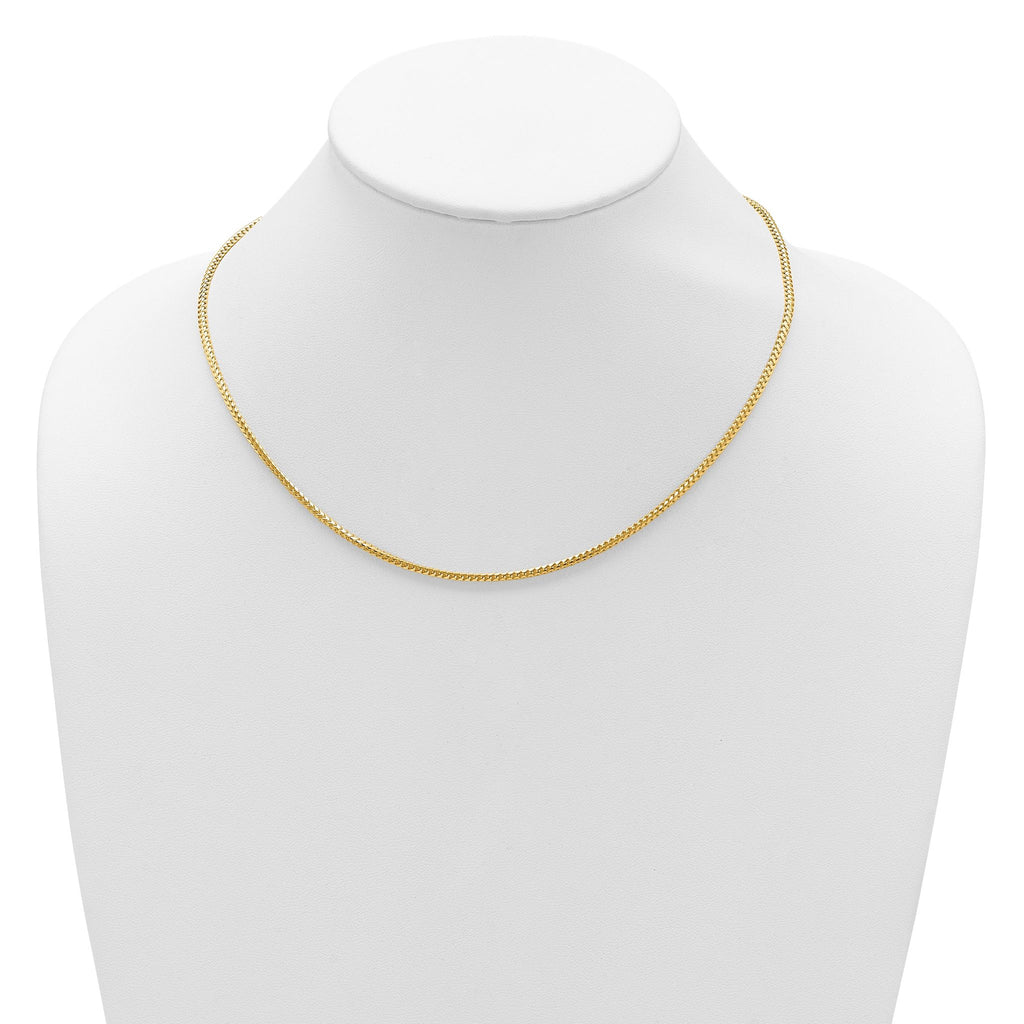 14K 2.1mm D/C Open Franco 1in+1in Adjustable Chain