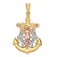 14K Tri-Color Gold Mariner Crucifix Pendant with Polished Finish