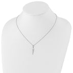 White Ice Sterling Silver Rhodium-plated 18 Inch Diamond Necklace with 2 Inch Extender