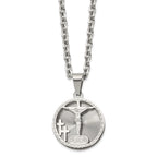 Laser-Cut Crucifix Pendant Necklace in Stainless Steel