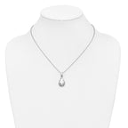 Sterling Silver RH-plated Hammered Pendant Necklace
