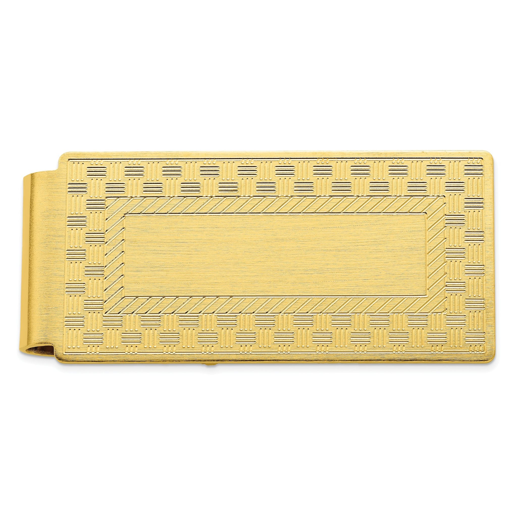 Gold-plated Kelly Waters Checkerboard Hinged Money Clip Main image