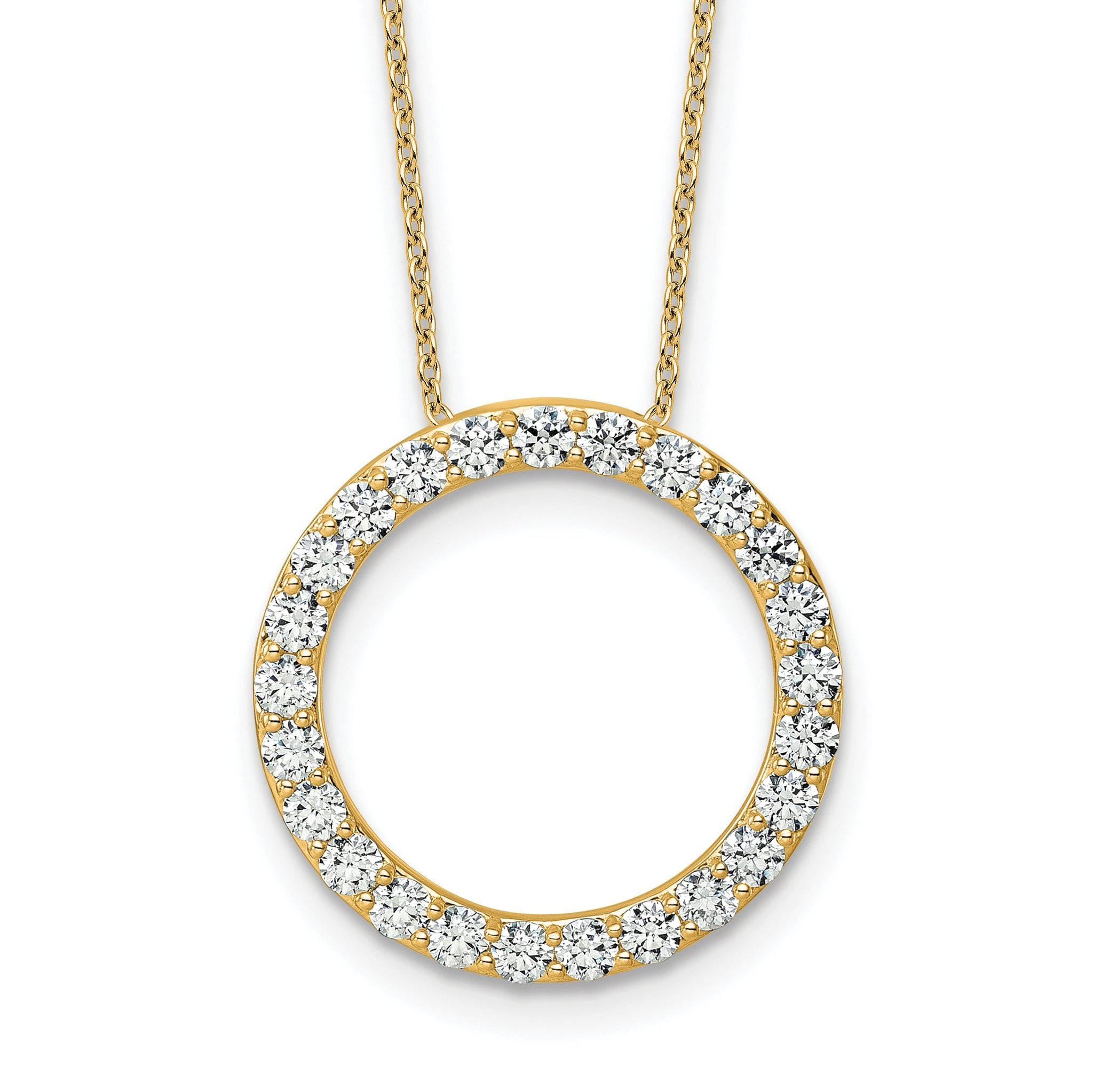 14k 1 1/2 carat Lab Grown Diamond VS+ F+ Complete 18 inch Circle Slide Necklace Main image