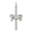 Sterling Silver 925 Draped Cross Charm with Polished Anti-Tarnish Finish