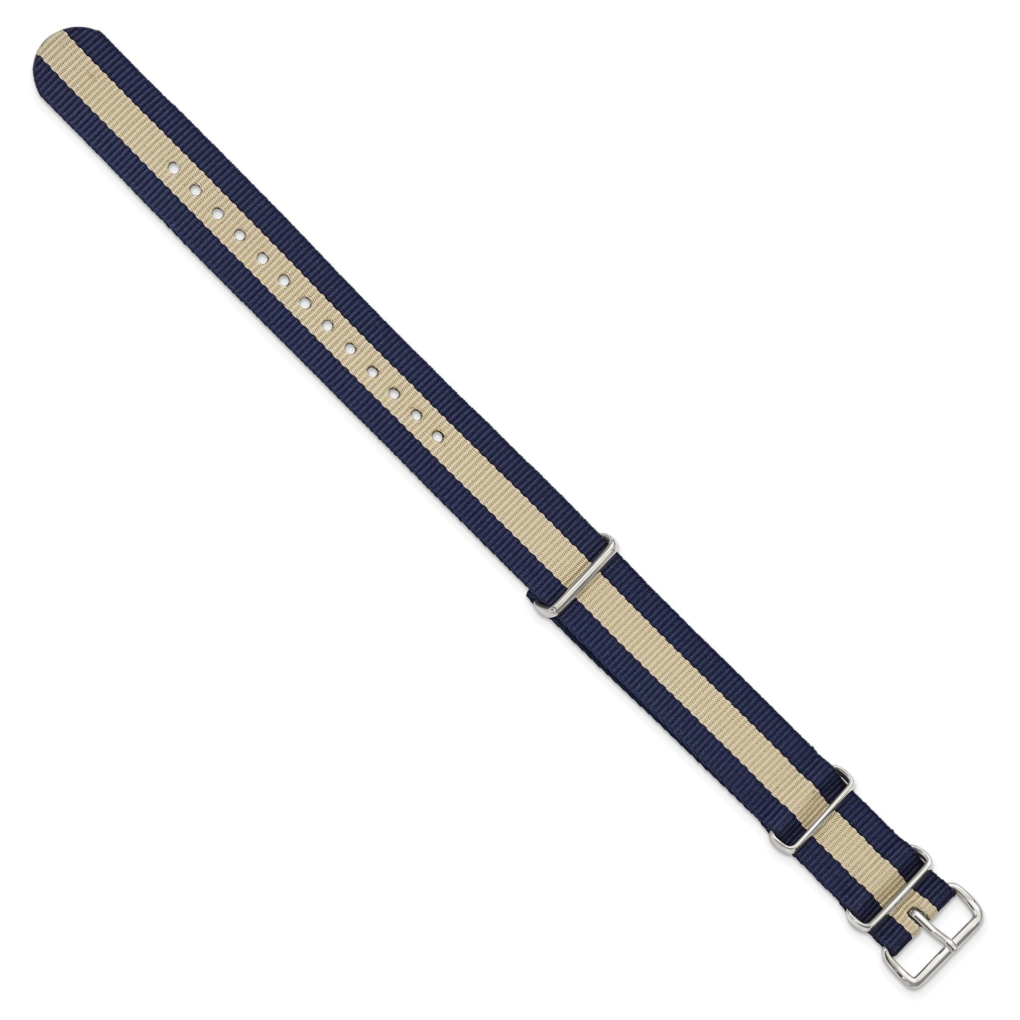 Military Ballistic Watch Band in Navy & Sand Nylon, 20mm Secondary image