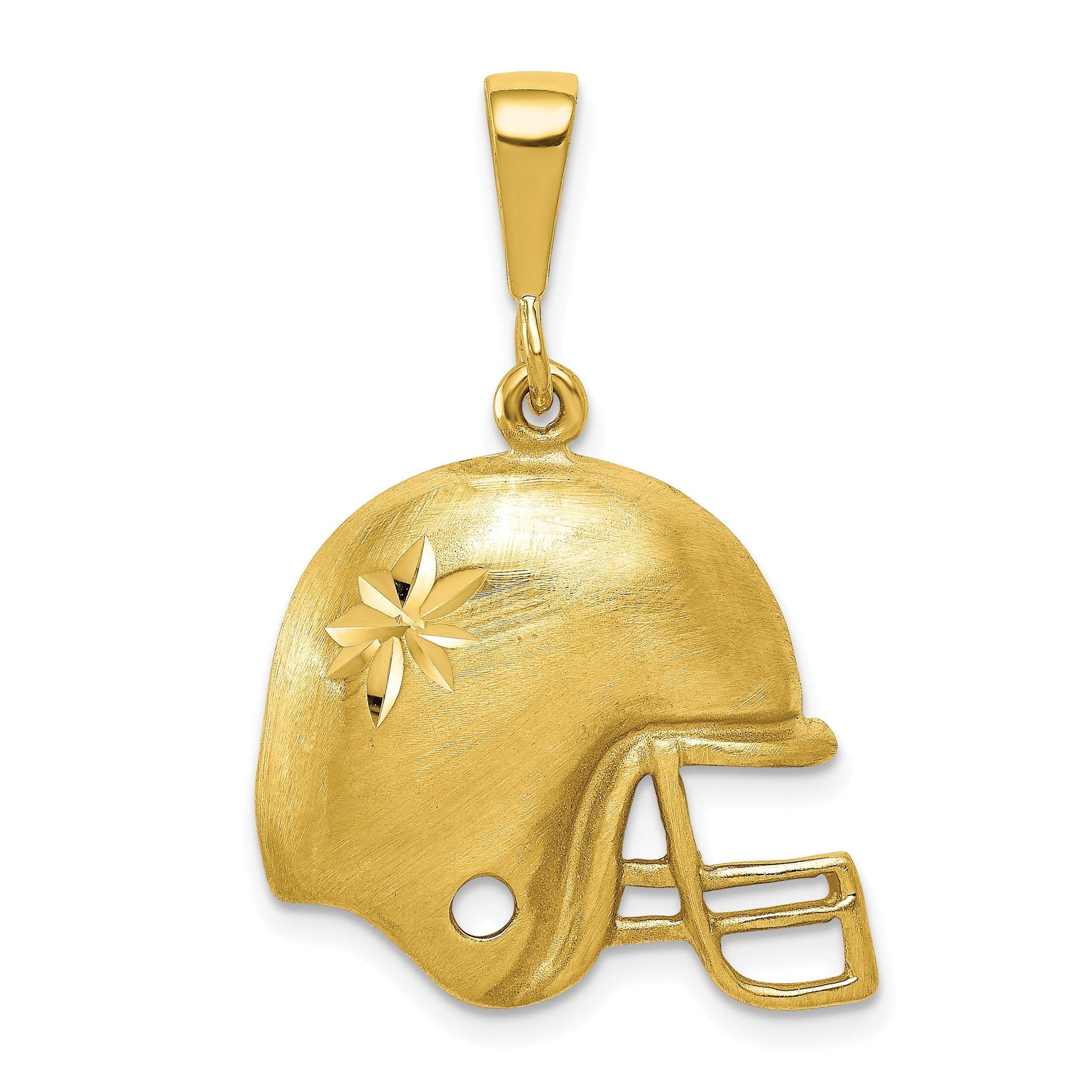 10K Gold Football Helmet Charm with Polished Finish Solid and Themed Design Main image
