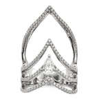 Pure Fire Sterling Silver Rhod-plated CZ Ring