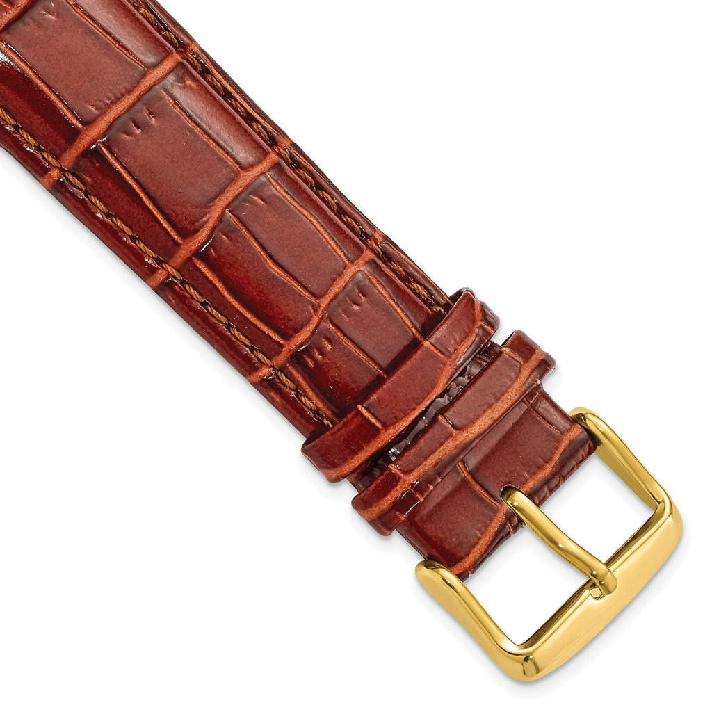 Havana Crocodile-Grain Leather Watch Band, 16mm