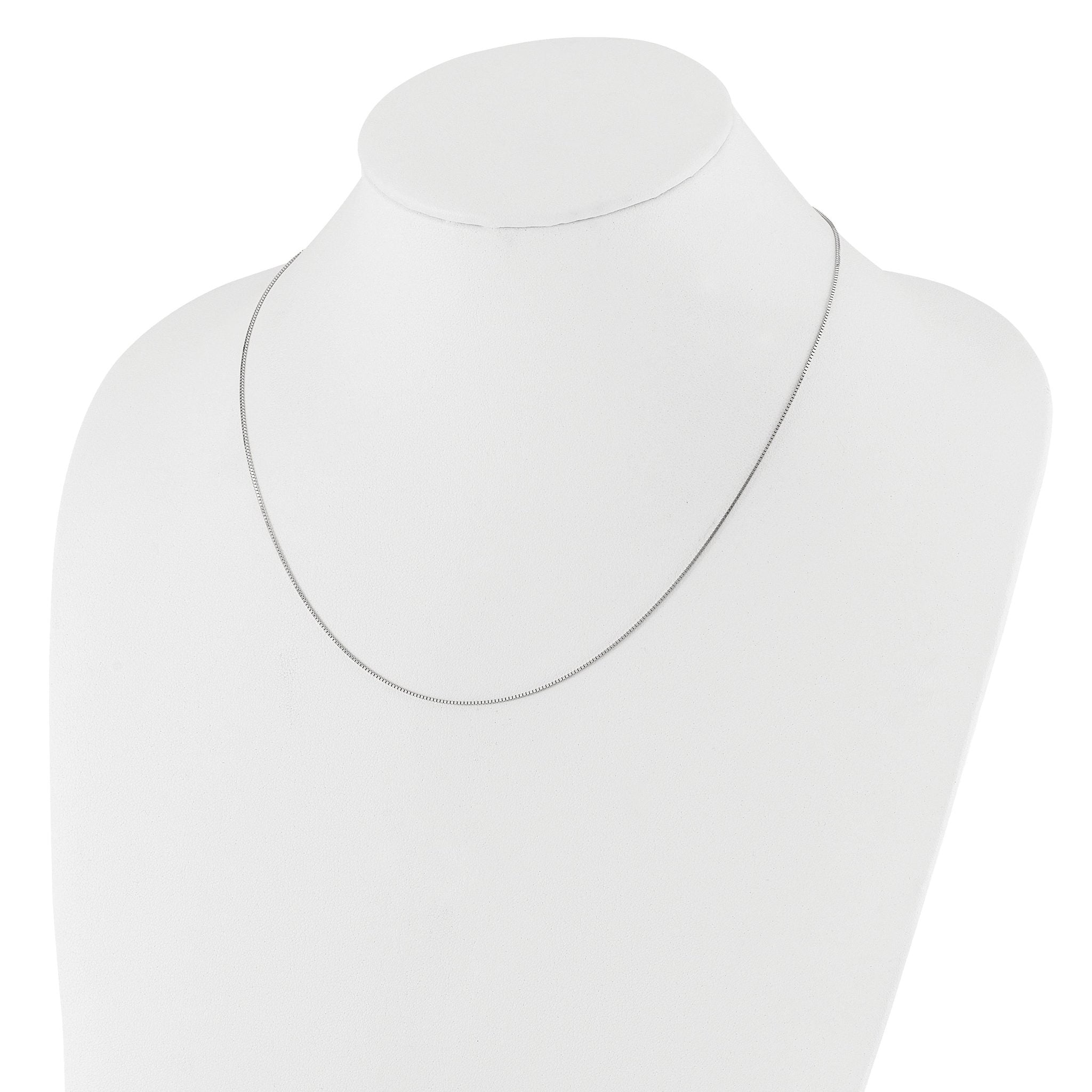 0.8mm 14K White Gold Box Chain
