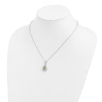 Sentimental Expressions Sterling Silver Rhodium-plated Aug. CZ Stone Never Forget Tear 18in Birthstone Necklace