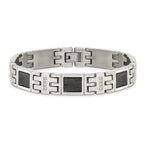 Stainless Steel Polished Black IP-plated Mesh with 1/3 carat Diamond Bracelet for Men