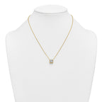 14k 2 1/2 carat Certified Lab Grown Diamond VS+ F+ Princess Complete 18 inch Bezel Set Necklace