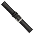 Hand-Stitched Oil Leather Watch Band in Black, 18mm