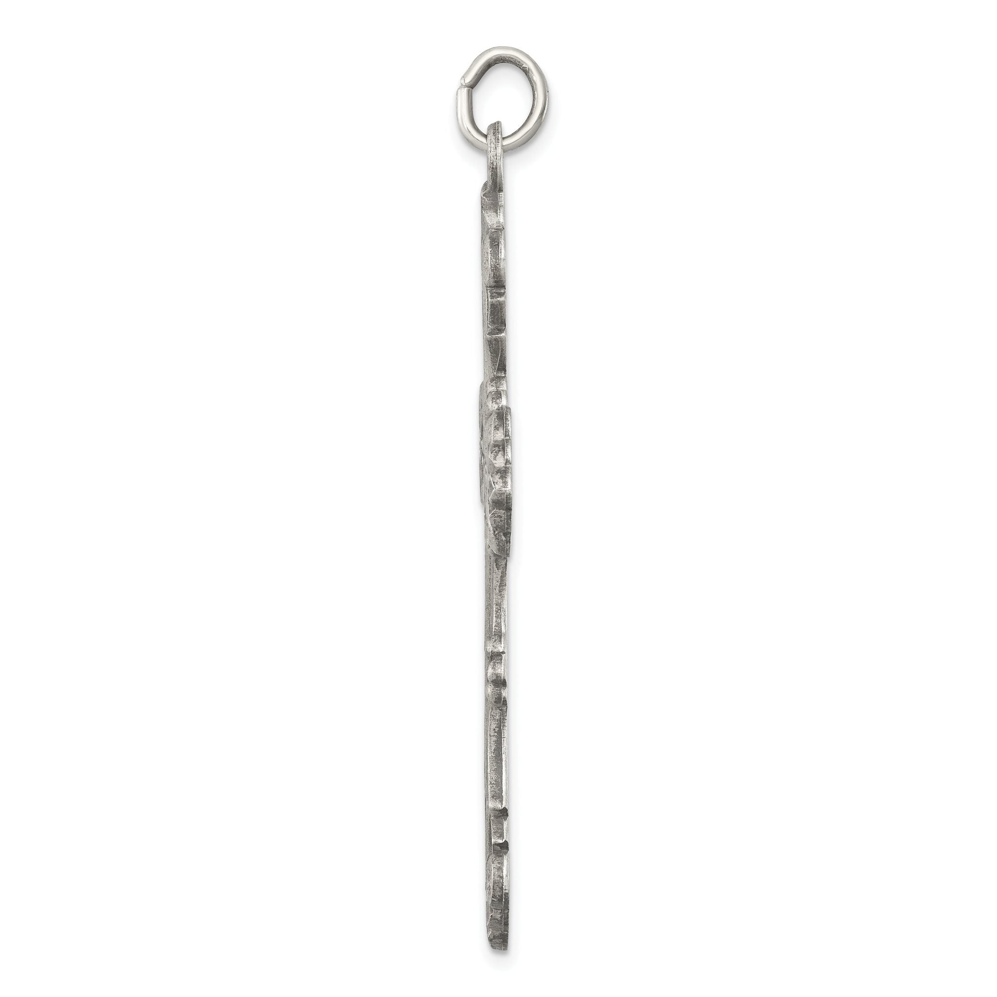 Sterling Silver 925 Antiqued Cross Pendant with Polished Finish Elegant Design Secondary image