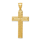 14K Diamond-cut Cross Pendant