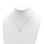Sterling Silver Polished/Satin World w/.75 in ext Necklace