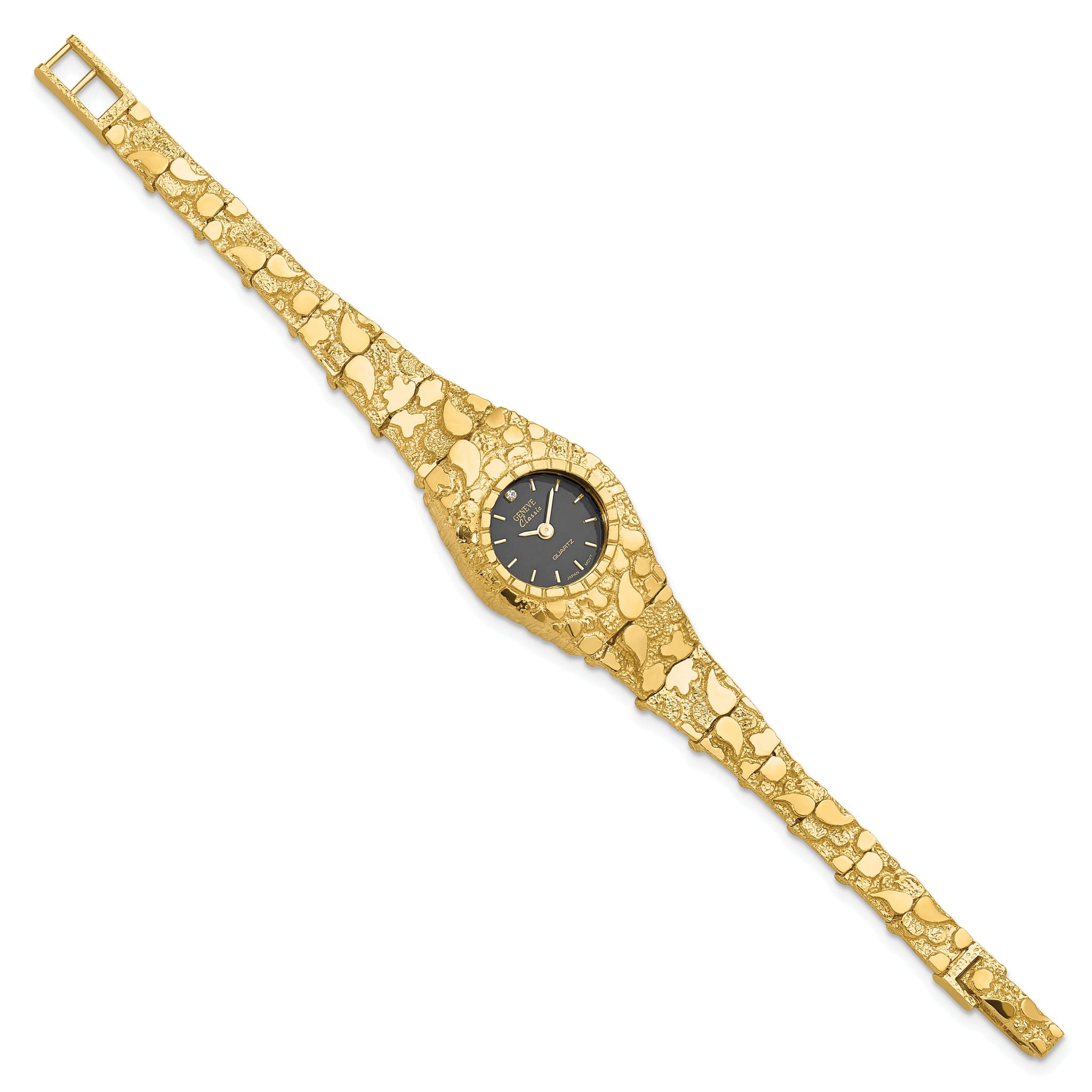 10k 22mm Black Dial 7 inch Nugget Watch Main image