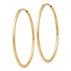 10K Gold Polished Endless Hoop Earrings for Women  34.5mm Hollow Design