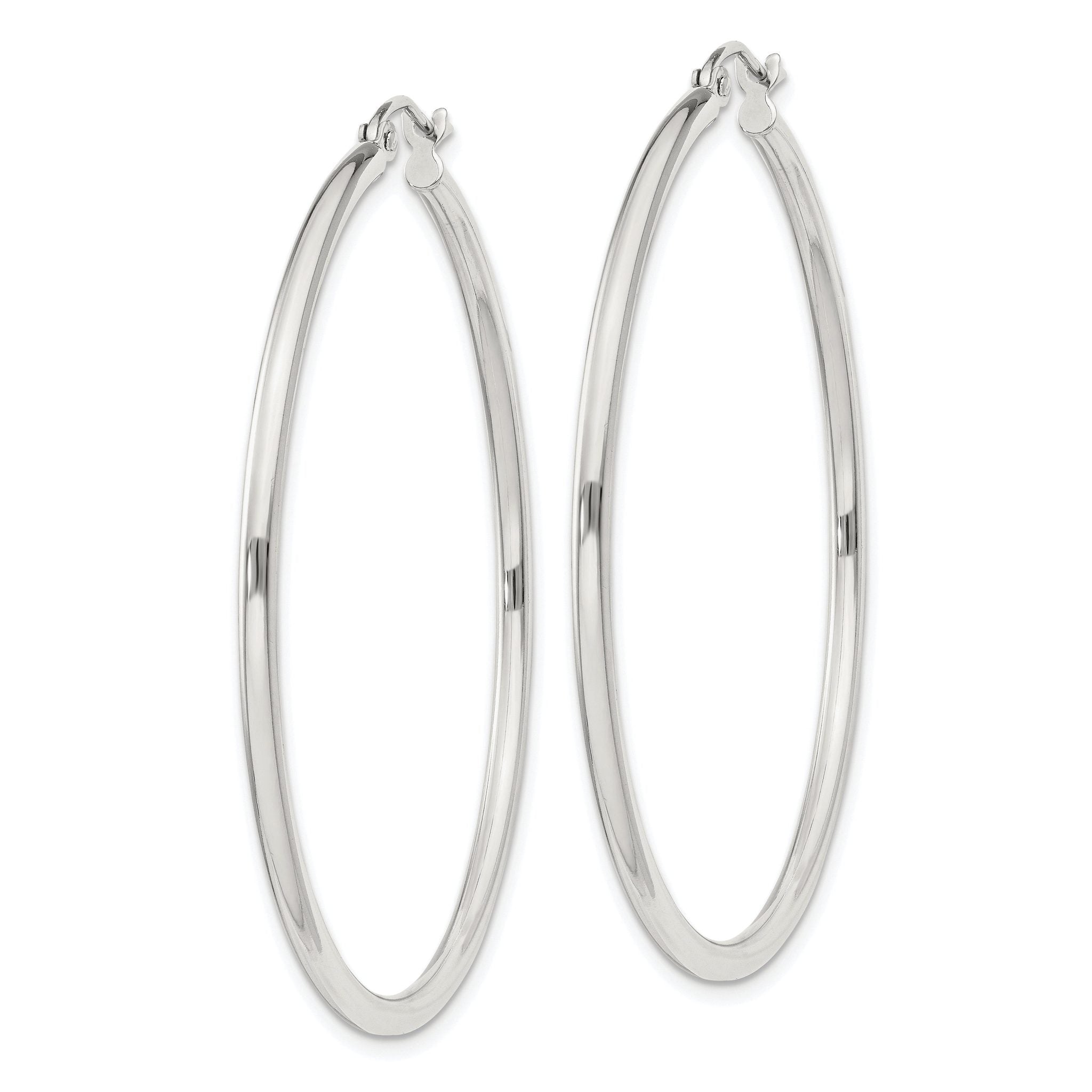 Sterling Silver 2mm Round Hoop Earrings Secondary image