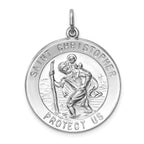 Sophia Jewelers Sterling Silver Saint Christopher Medal with Rhodium Polish