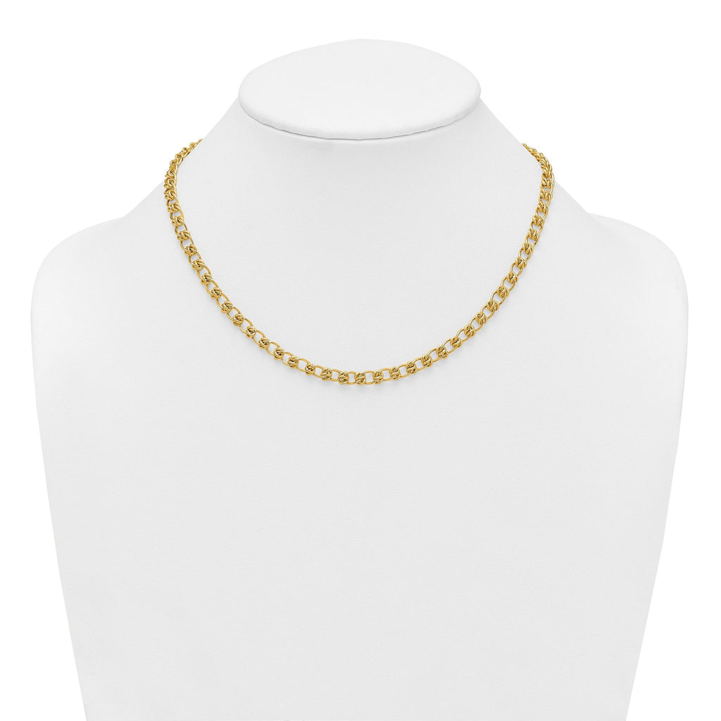 14K Polished and Textured 5.0mm Fancy Knot Link 7.5 Inch Bracelet