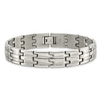 Stainless Steel Brushed and Polished Link Bracelet for Men