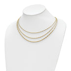 Sterling Silver Gold-tone Multi-strand with 1.5in ext. Necklace