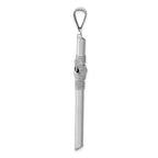 14K White Gold Cross Pendant with Polished 3D Tube Wrap Design