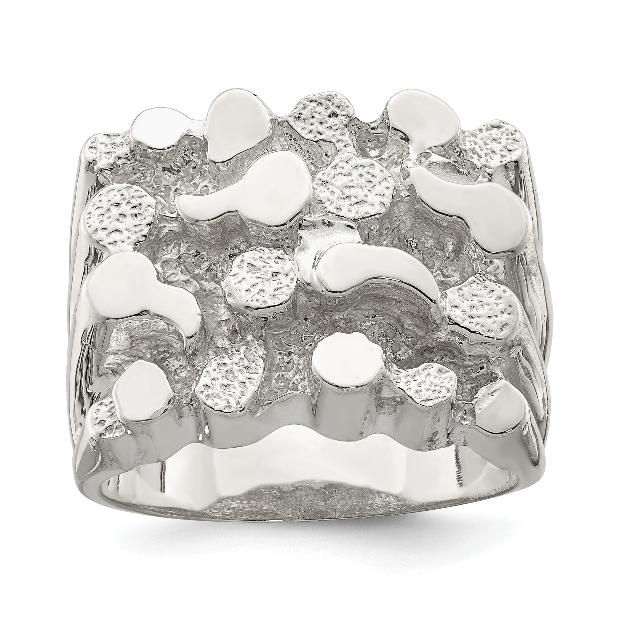 Sterling Silver Men's Nugget Ring Main image