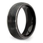 Edward Mirell Titanium Wedding Band with Grooved Edge and Engravable Finish