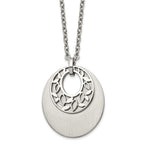 Chisel Stainless Steel Brushed and Polished Flower Cutout Pendant on an 18 inch Cable Chain Plus a 2 inch Extension Necklace