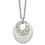 Chisel Stainless Steel Brushed and Polished Flower Cutout Pendant on an 18 inch Cable Chain Plus a 2 inch Extension Necklace