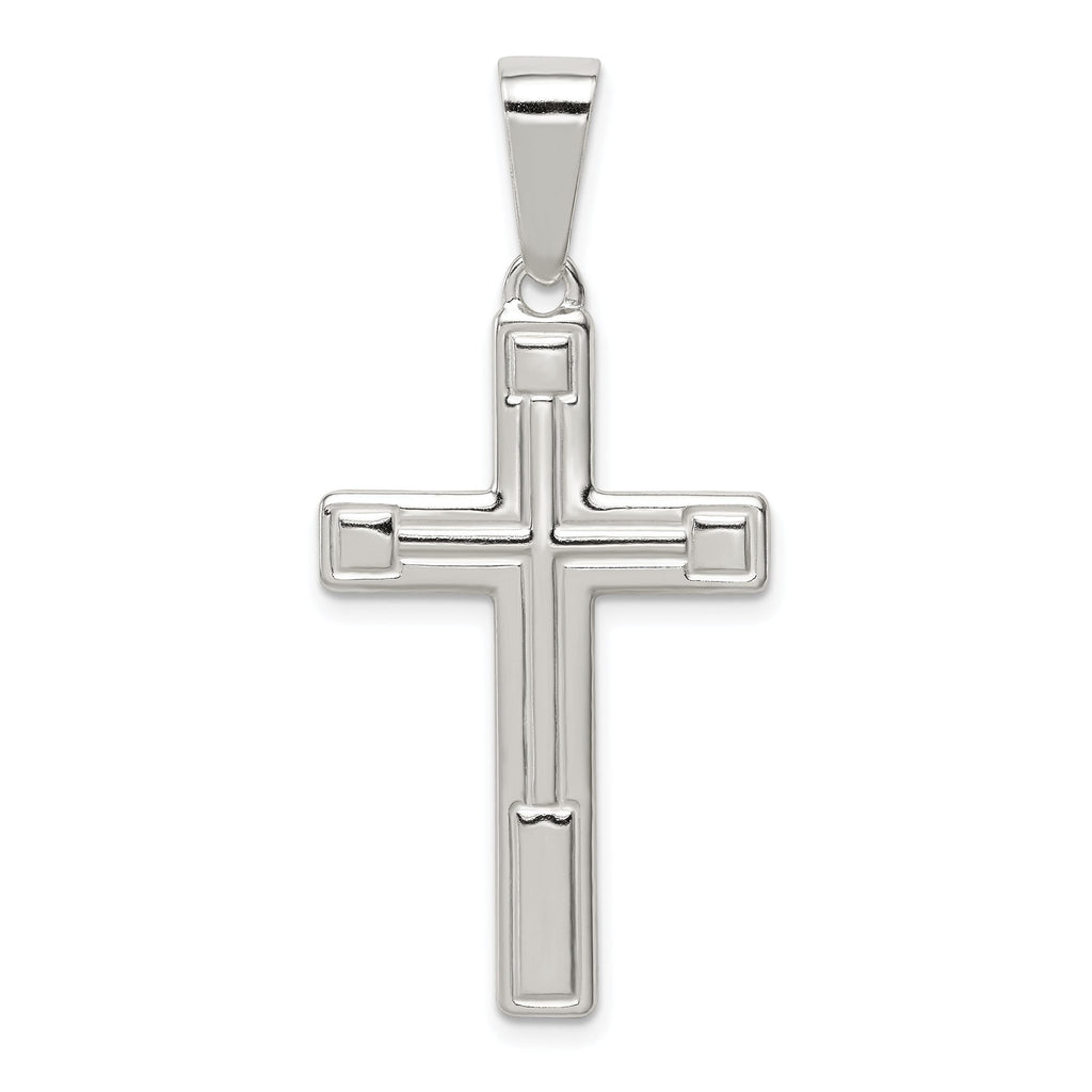 Sophia Jewelers Sterling Silver Polished Cross Pendant with Anti-Tarnish Finish