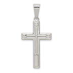 Sophia Jewelers Sterling Silver Polished Cross Pendant with Anti-Tarnish Finish