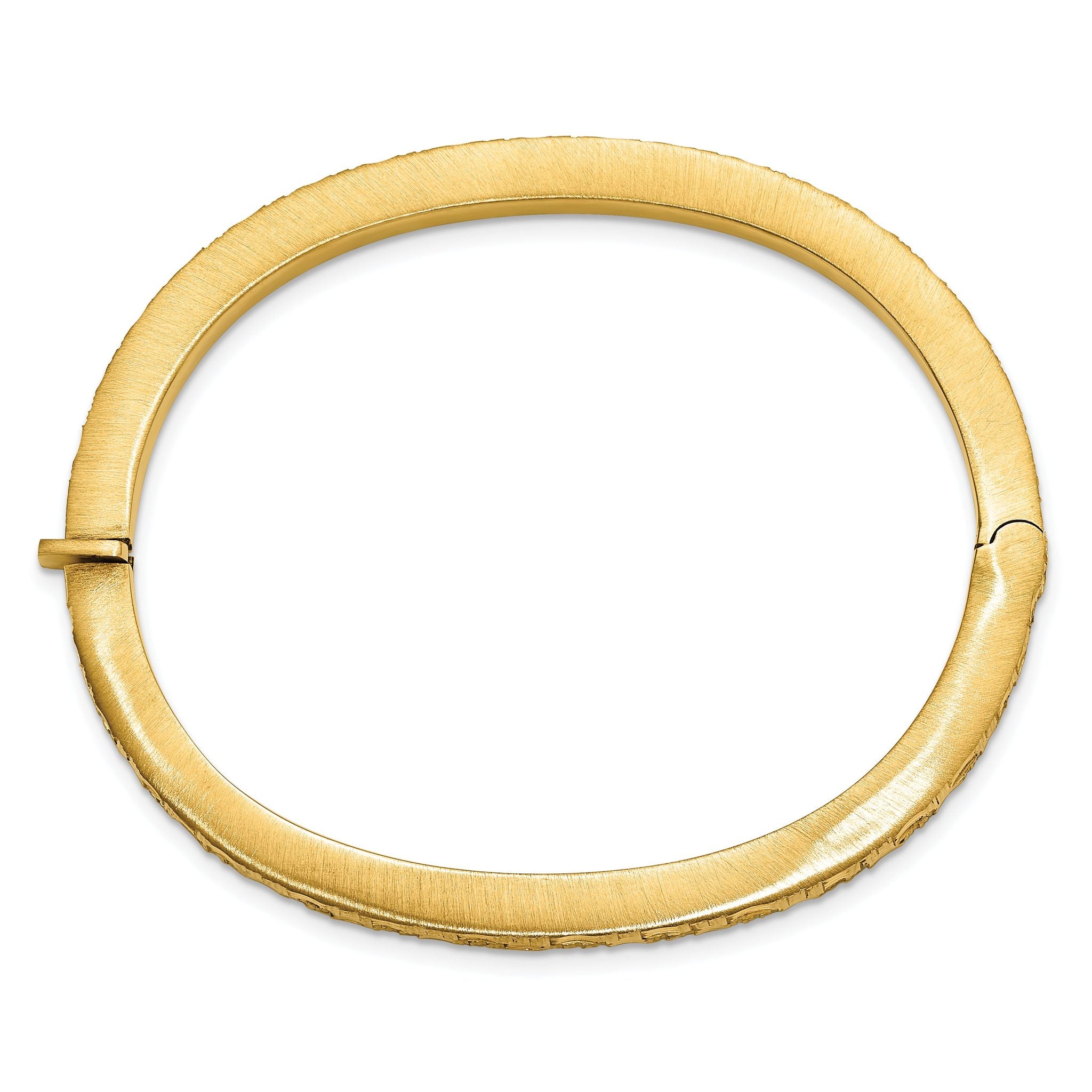 14K Polished and Diamond-cut Bangle Secondary image