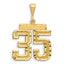 14K Small Diamond-cut Number 35 Charm