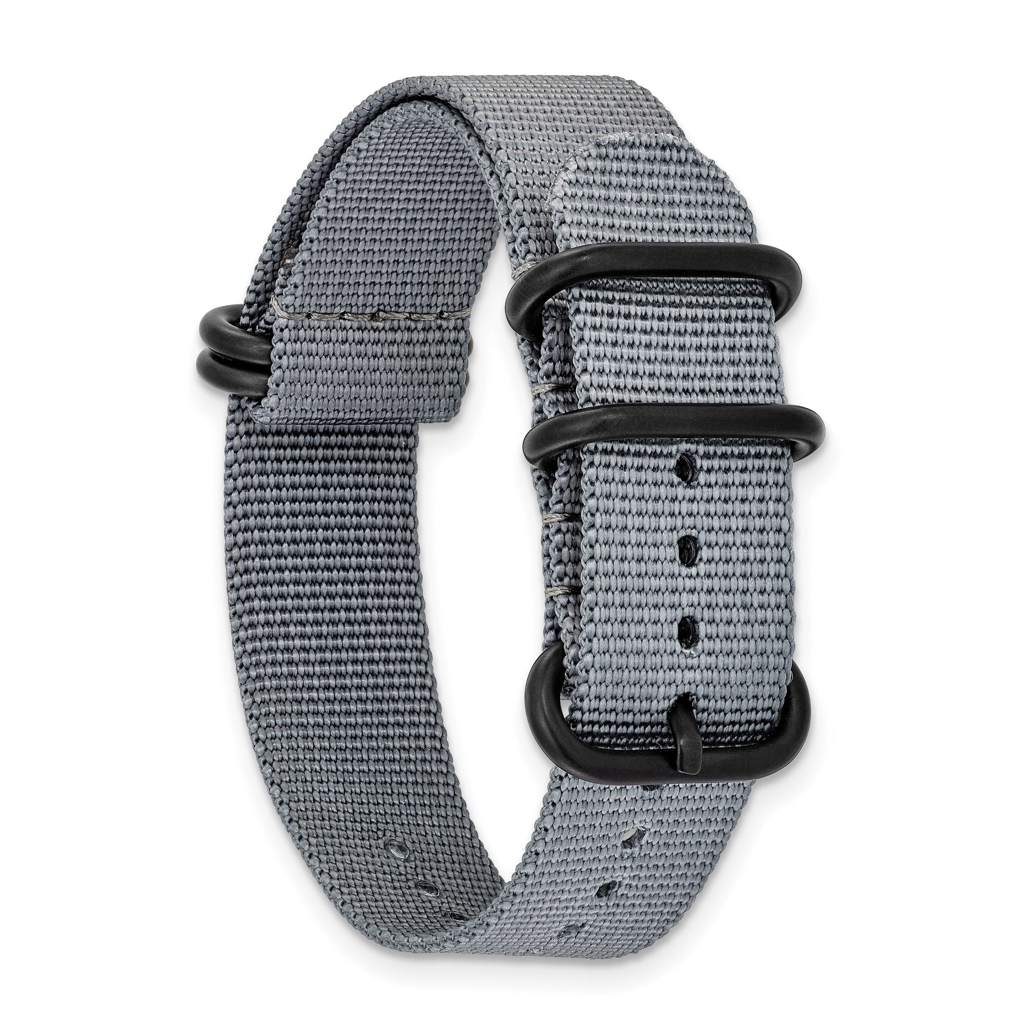 Military Ballistic Watch Band in Grey G10 Nylon, 22mm