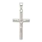 Sterling Silver 925 Polished Hollow 3D Crucifix Pendant
