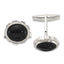 Sterling Silver Polished Onyx Cuff Links